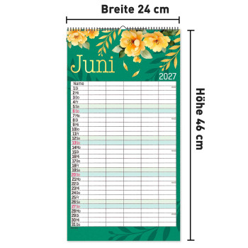 Floral Klassik Familienkalender 2027
