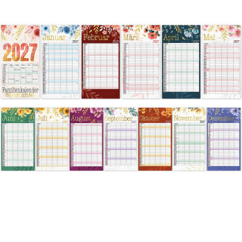 Floral Klassik Familienkalender 2027