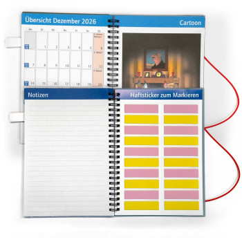 Uli Stein Seniorenkalender mit Spiralbindung und Gummiband 2026