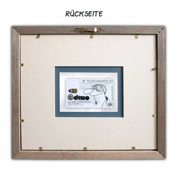 "Telefonkarte im Bilderrahmen"  Handsigniert von Uli Stein