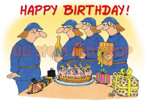 Klappkarte Happy Birthday Feuerwehr