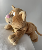 Plüsch Katze liegend, 20cm braun