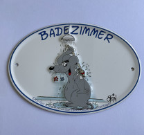 Blechschild oval  "Badezimmer"