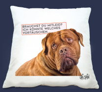 Kissen HUNDE "Brauchst Du Mitleid? ich könnte welches vortäuschen"