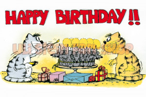 Postkarte Happy Birthday Mäusekuchen