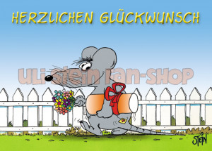 Klappkarte Glückwunsch Maus