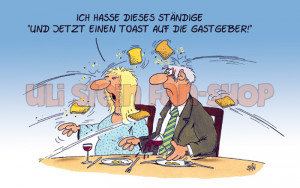 Postkarte Einen Toast auf die Gastgeber