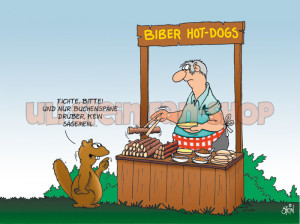 Postkarte Biber Hot-Dogs