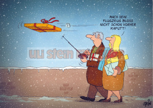Postkarte Weihnachten / Flugzeug