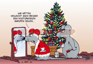 Postkarte Weihnachten / Kostümverleih