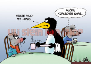 Postkarte Heisse milch mit Honig