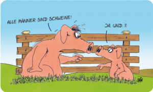 Uli Stein Brettchen Alle Männer sind Schweine