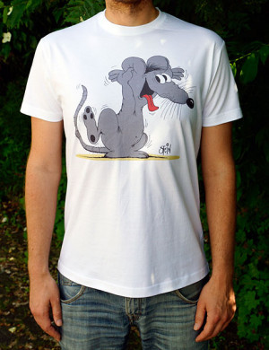 Uli Stein T-Shirt weiss Freche Maus XL