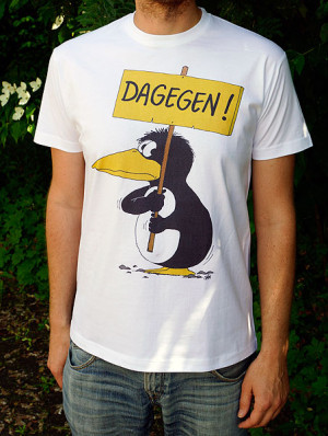 Uli Stein T-Shirt weiss DAGEGEN S