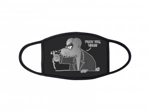 Maske schwarz "Fuck you, Virus" large
