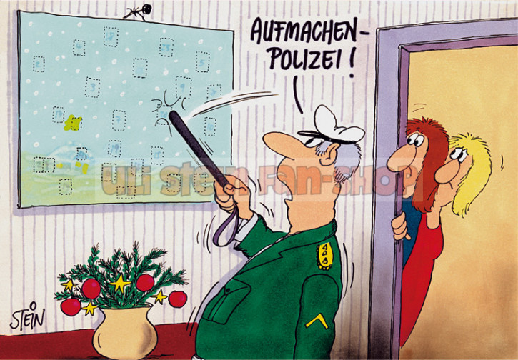 Postkarte Weihnachten 7 Aufmachen Polizei