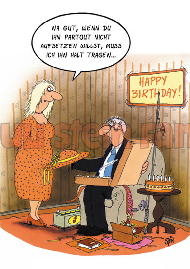 Postkarte Happy Birthday, Hut