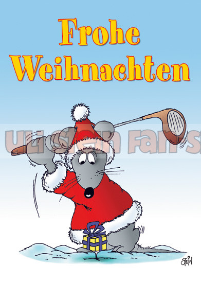 Postkarte Weihnachten / Golf