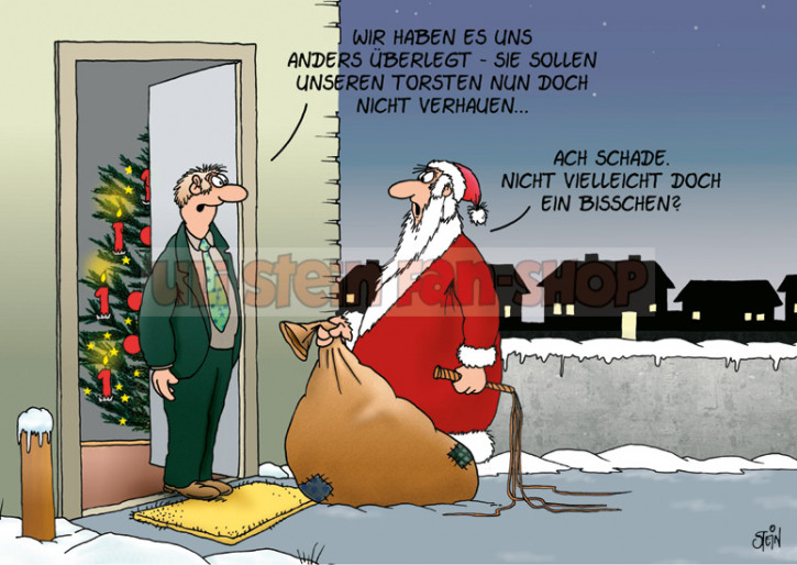 Postkarte Weihnachten / Schade