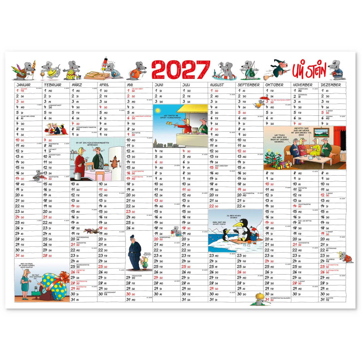 Uli Stein Jahresplaner Maus, gerollt 2027