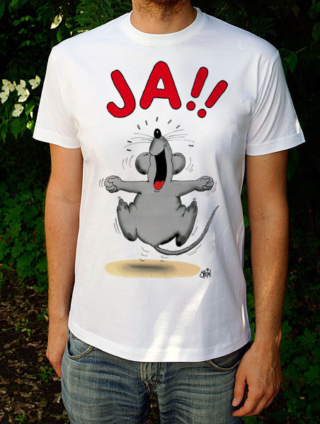 Uli Stein T-Shirt weiss JA! Maus S
