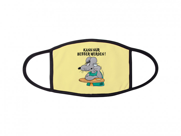 Maske schwarz "Kann nur besser werden!" large