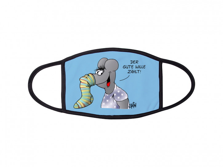 Maske schwarz "Der gute Wille zählt" large