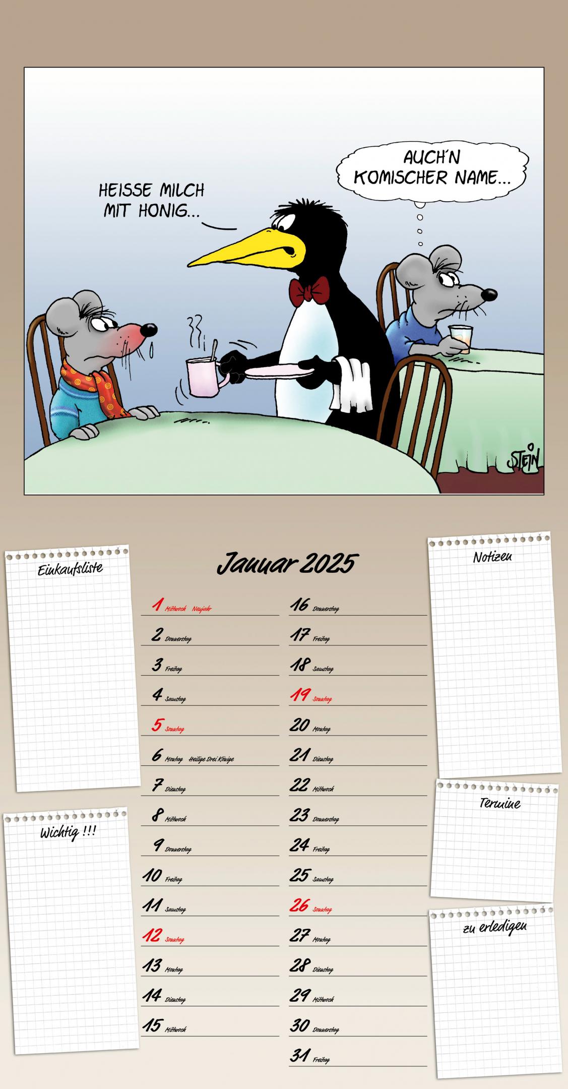 Uli Stein Küchen Kalender 2025U7292_25