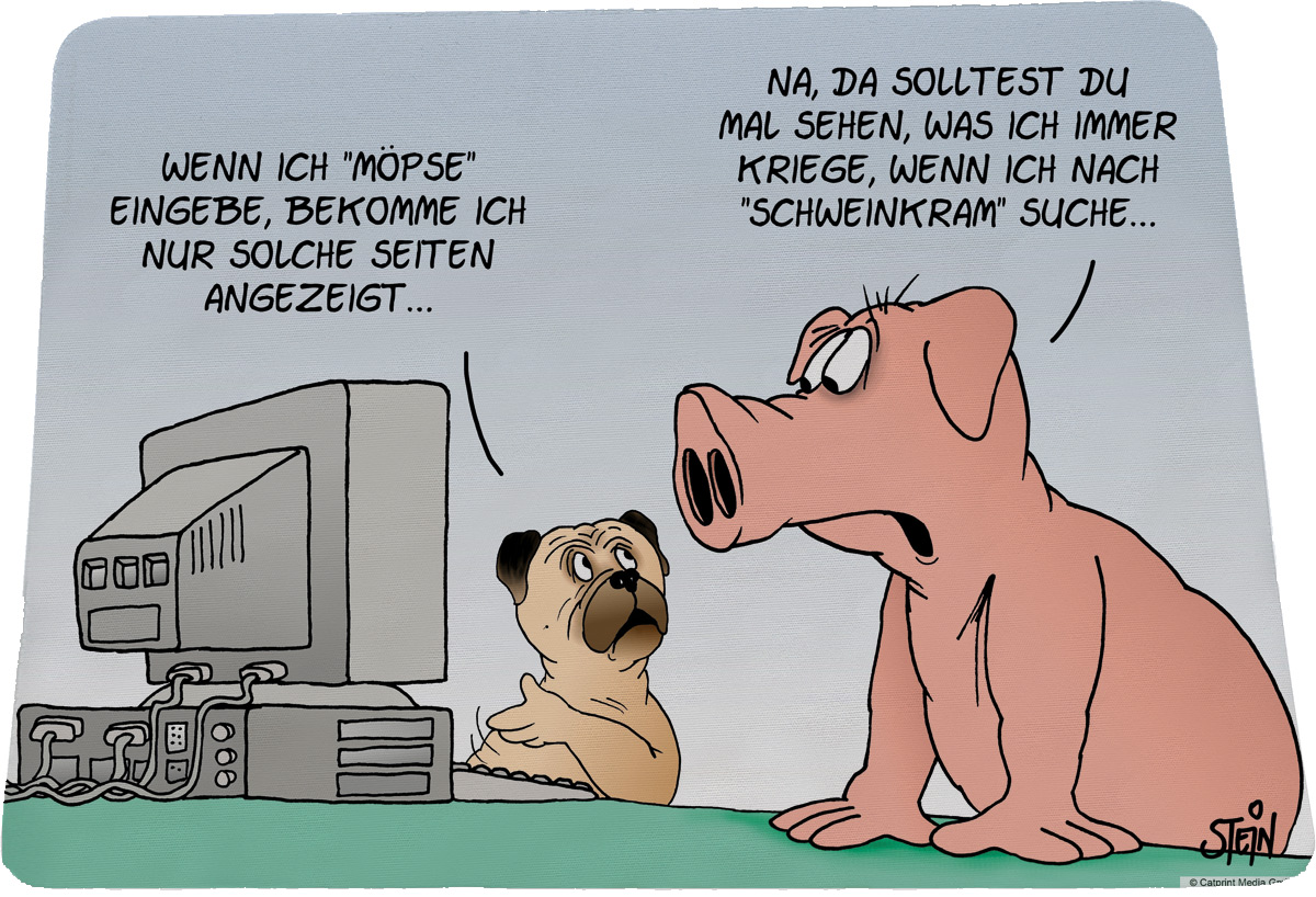 Uli Stein Mousepad "Möpse/Schweinkram"