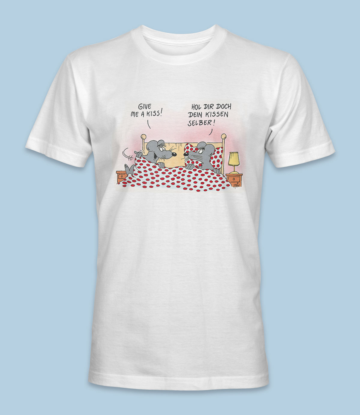 Uli Stein T-Shirt weiss "Give me a Kiss"
