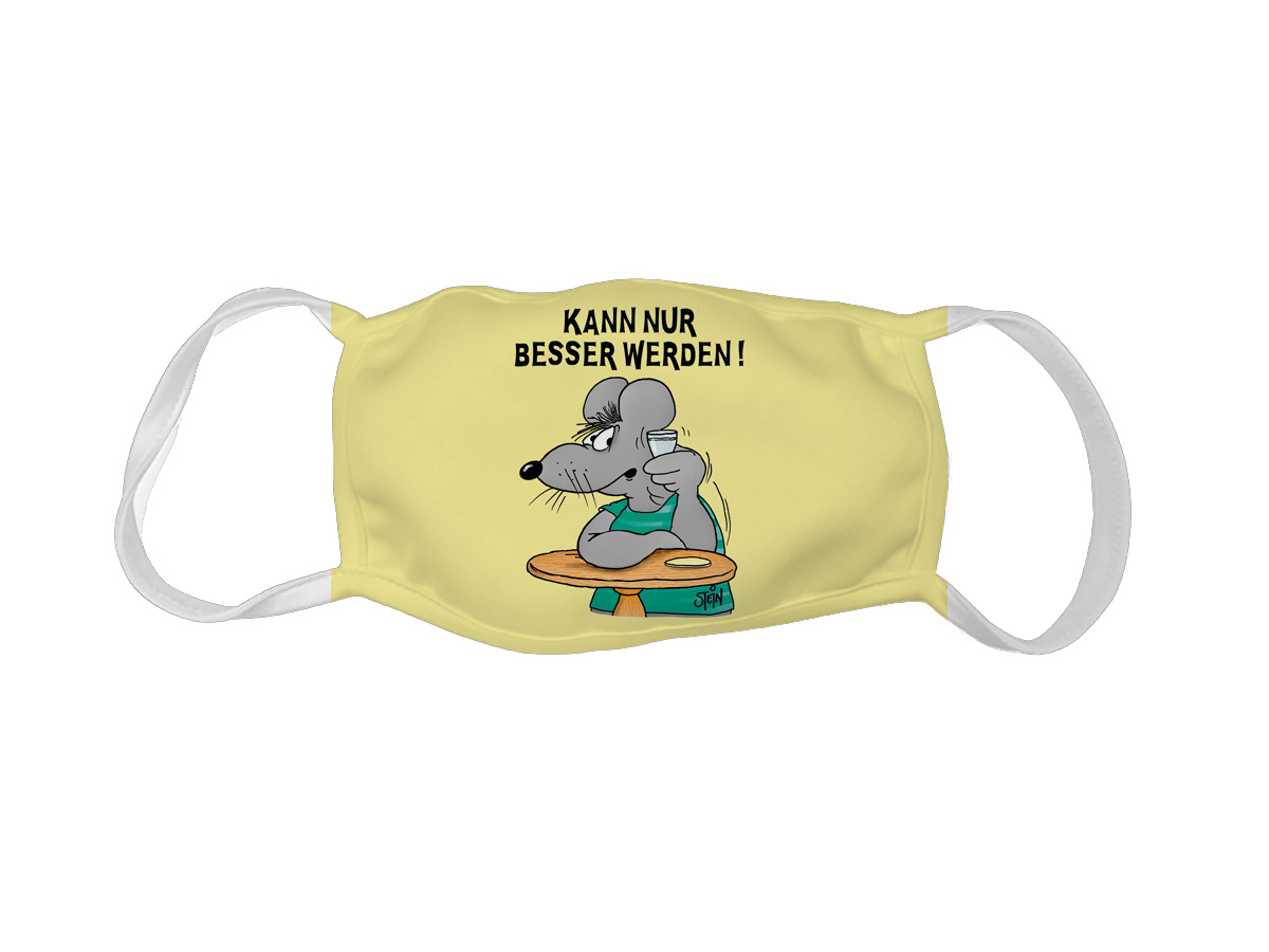 Maske weiß "Kann nur besser werden!"U9874